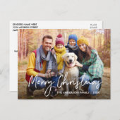 Handgeschreven script voor pretkerst briefkaart (Voorkant / Achterkant)