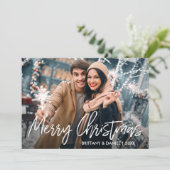 Handgeschreven script voor pretkerst feestdagenkaart (Staand voorkant)