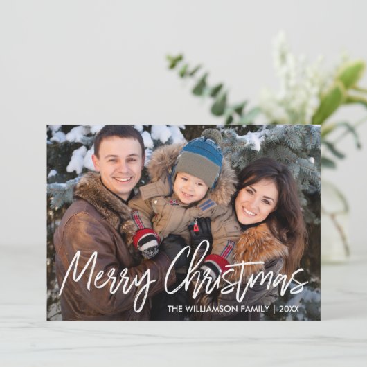 Handgeschreven script voor pretkerst feestdagenkaart (Staand voorkant)