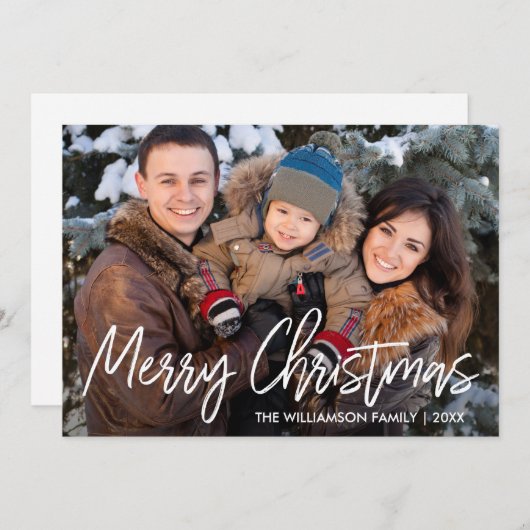 Handgeschreven script voor pretkerst feestdagenkaart (Voorkant / Achterkant)