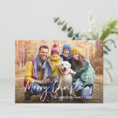 Handgeschreven script voor prettige kerstfoto Kraf Feestdagenkaart (Staand voorkant)