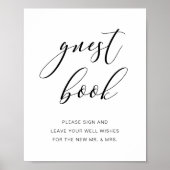 Handgeschreven script voor Rustic Wedding Guestboo Poster (Voorkant)