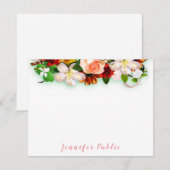 Handgeschreven Script Waterverf Flowers Kleurrijk Notitiekaartje (Voorkant / Achterkant)