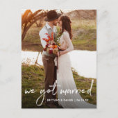 Handgeschreven script We Got Married Foto Briefkaart (Voorkant)