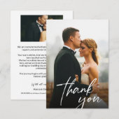Handgeschreven Script Wedding 2 foto's Bedankkaart (Voorkant / Achterkant)