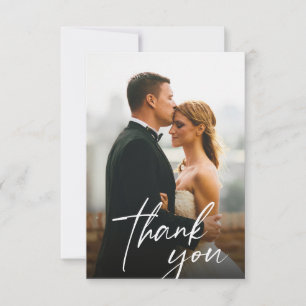 Handgeschreven Script Wedding 2 foto's Bedankkaart