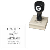 Handgeschreven script Wedding Return-adres Rubberstempel (Gestempeld)