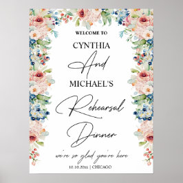 Handgeschreven script Welkom bij ons repetitiedine Poster