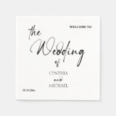 Handgeschreven script 'Welkom op onze bruiloft' Servet (Voorkant)