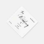 Handgeschreven script 'Welkom op onze bruiloft' Servet (Hoek)