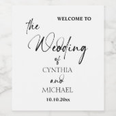 Handgeschreven script 'Welkom op onze bruiloft' Wijn Etiket (Enkel label)