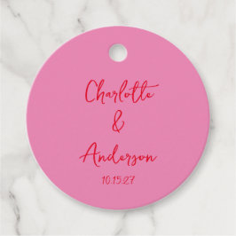 Handgeschreven Script Whimsical Pink Custom Weddin Bedankjes Labels