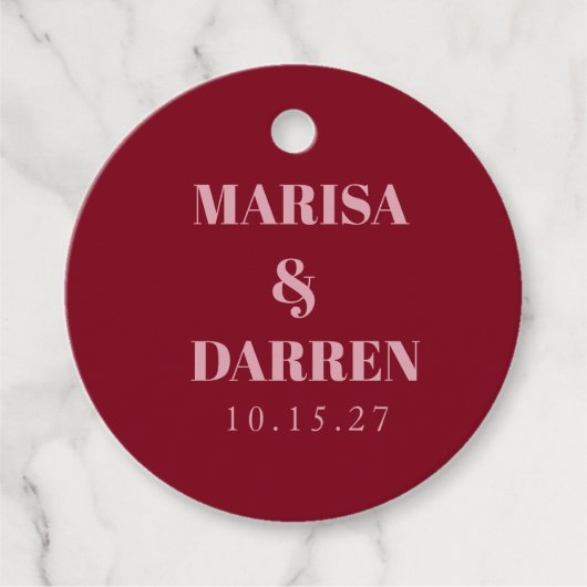 Handgeschreven Script Whimsical Pink Custom Weddin Bedankjes Labels (Voorkant)