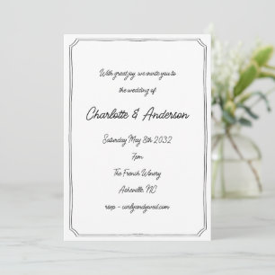 Handgeschreven Script Whimsical Quirky Frame Bruil Kaart