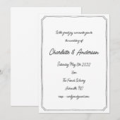 Handgeschreven Script Whimsical Quirky Frame Bruil Kaart (Voorkant / Achterkant)
