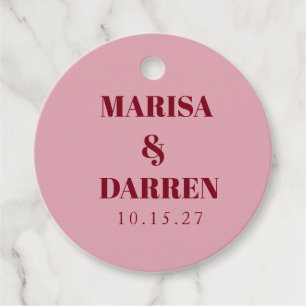 Handgeschreven Script Whimsical Roze Huwelijk Bedankjes Labels