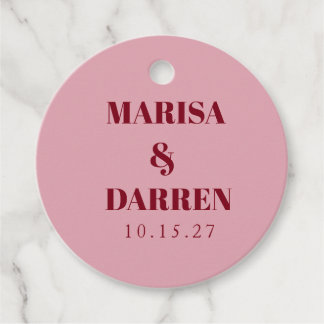 Handgeschreven Script Whimsical Roze Huwelijk Bedankjes Labels