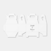 Handgeschreven Script Whimsical White Custom Weddi Bedankdoosjes (Uitgevouwen)