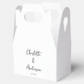 Handgeschreven Script Whimsical White Custom Weddi Bedankdoosjes (Geopend)