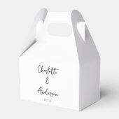 Handgeschreven Script Whimsical White Custom Weddi Bedankdoosjes (Voorkant Zijde)