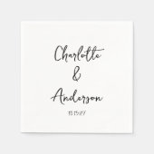 Handgeschreven Script Whimsical White Custom Weddi Servet (Voorkant)