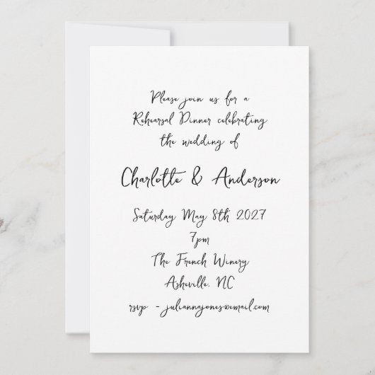 Handgeschreven script Whimsy eigenzinnige repetiti Kaart (Voorkant)