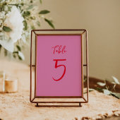 Handgeschreven Script Whimsy Pink Red Custom Weddi Kaart