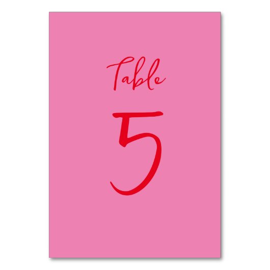 Handgeschreven Script Whimsy Pink Red Custom Weddi Kaart (Voorkant)