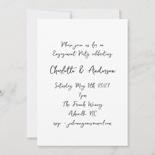 Handgeschreven Script Whimsy Quirky Engagement Par Kaart (Voorkant)