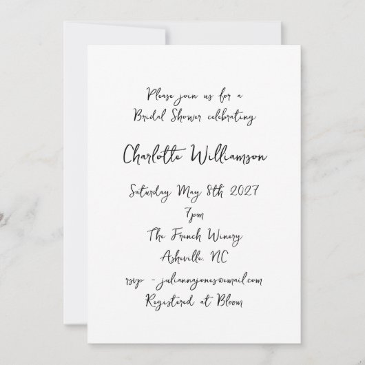 Handgeschreven Script Whimsy Quirky Vrijgezellenfe Kaart (Voorkant)