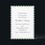 Handgeschreven Script Whimsy Sage Groene Trouw Kaart<br><div class="desc">Een zachte en verfijnde trouwuitnodiging met een delicate geschulpte rand en romantische scripttypografie. Perfect voor koppels die een klassieke of formele viering met een moderne twist plannen. Dit ingetogen ontwerp brengt tijdloze charme en hedendaagse eenvoud samen,  waardoor het gemakkelijk is om het te personaliseren voor uw speciale dag.</div>