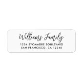 Handgeschreven Script White Family Retouradres Etiket (Voorkant)