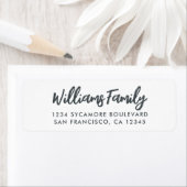 Handgeschreven Script White Family Retouradres Etiket (Insitu)