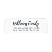 Handgeschreven Script White Family Retouradres Etiket (Voorkant)