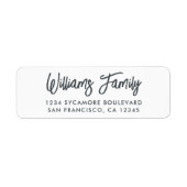 Handgeschreven Script White Family Retouradres Etiket (Voorkant)