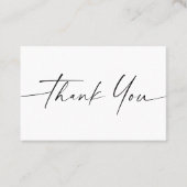 Handgeschreven script wit mini dank u kaart visitekaartje (Voorkant)