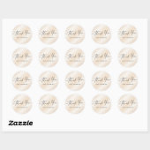 Handgeschreven script zakelijk dank je iory satin ronde sticker (Vel)