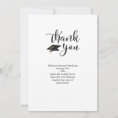 Handgeschreven script zwart-wit Afstuderen Foto Bedankkaart (Achterkant)