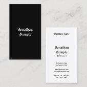 Handgeschreven script zwart, wit, klassieke retror visitekaartje (Voorkant / Achterkant)