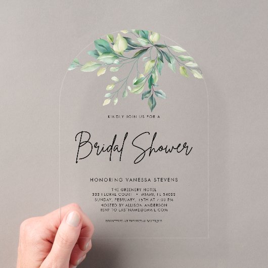 Handgeschreven Script Zwarte Bruidsbruiloft Acryl Uitnodigingen (Insitu (Draagbaar))
