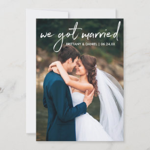 Handgeschreven scriptfoto We Got Married Kaart