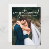 Handgeschreven scriptfoto We zijn getrouwd Briefkaart (Voorkant / Achterkant)