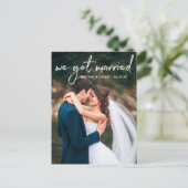 Handgeschreven scriptfoto We zijn getrouwd Briefkaart (Staand voorkant)