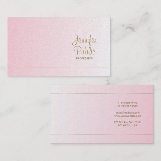 Handgeschreven scriptkalligrafie Glamor Luxury Visitekaartje (Voorkant / Achterkant)