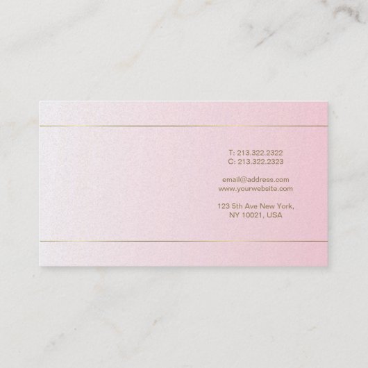 Handgeschreven scriptkalligrafie Glamor Luxury Visitekaartje (Achterkant)