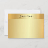 Handgeschreven scriptnaam Elegant Faux Gold Sjablo Notitiekaartje (Voorkant)