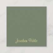 Handgeschreven scriptnaam Elegante Sjabloon Modern Vierkante Visitekaartje (Voorkant)