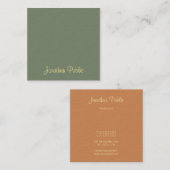Handgeschreven scriptnaam Elegante Sjabloon Modern Vierkante Visitekaartje (Voorkant / Achterkant)