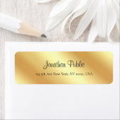 Handgeschreven scriptnaam Faux Gold Modern Elegant Etiket (Insitu)