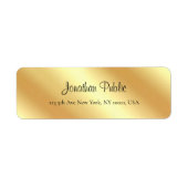Handgeschreven scriptnaam Faux Gold Modern Elegant Etiket (Voorkant)